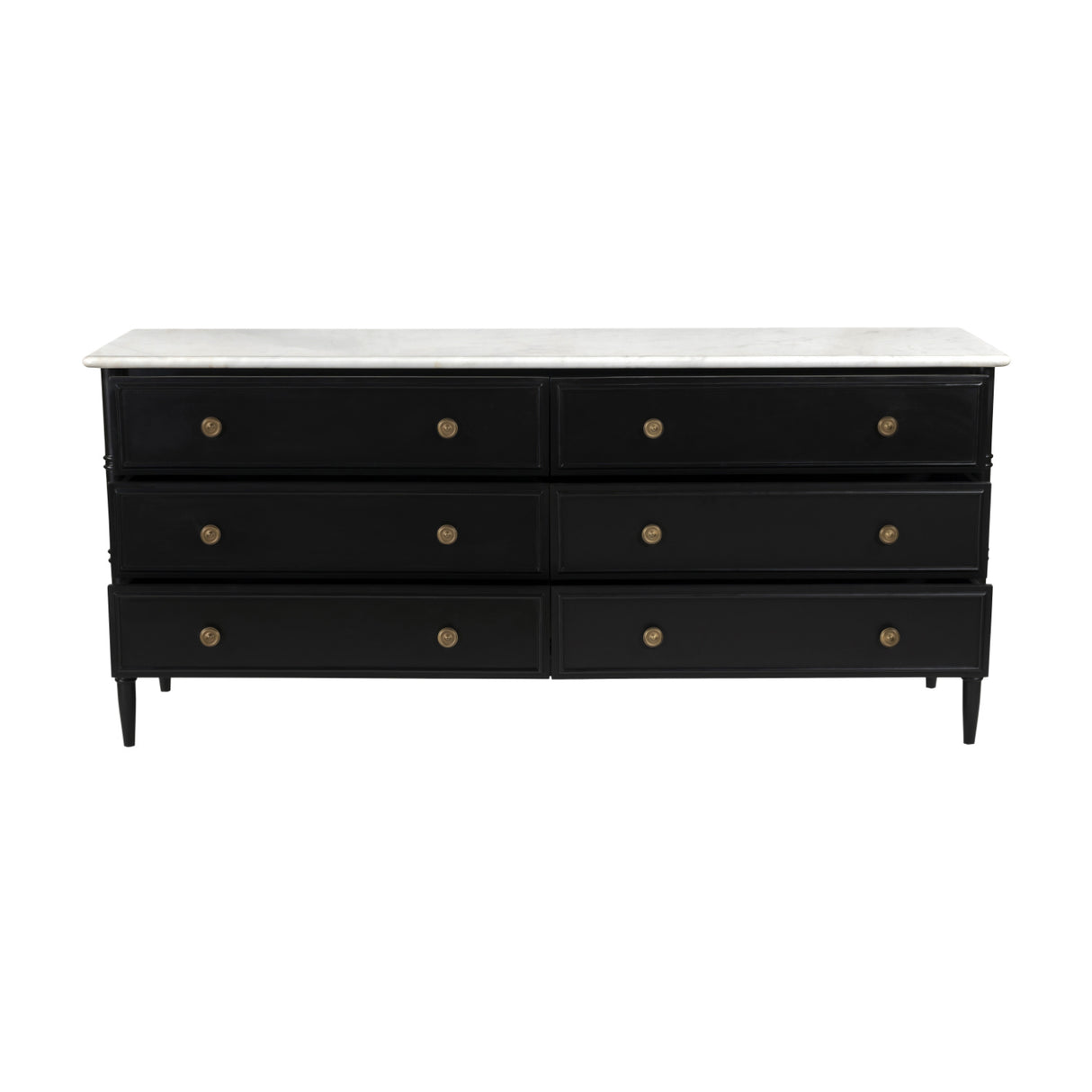 Modern European furniture - Black 6-Drawer Chest - www.oroa.com | Oroa.com