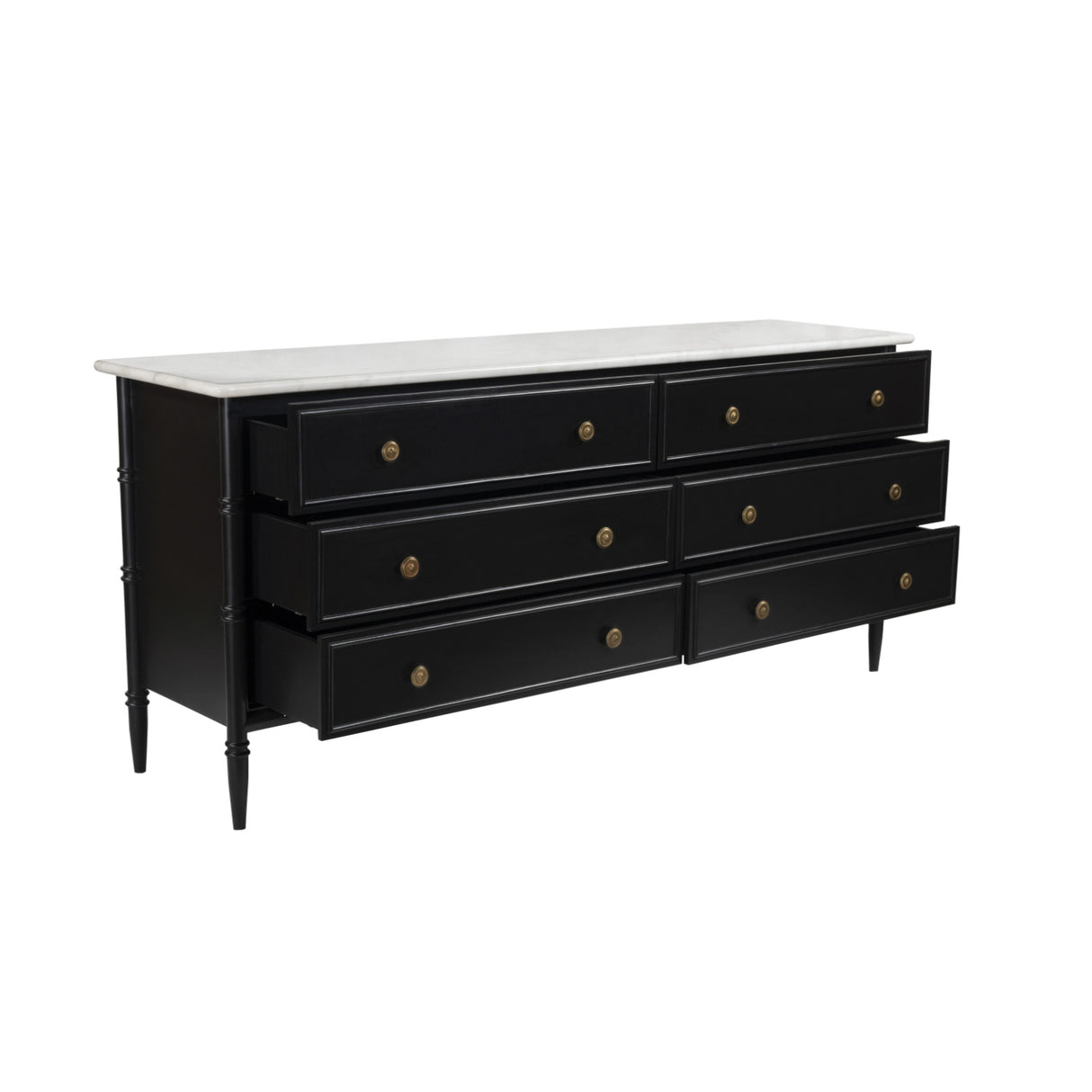 Modern European furniture - Black 6-Drawer Chest - www.oroa.com | Oroa.com