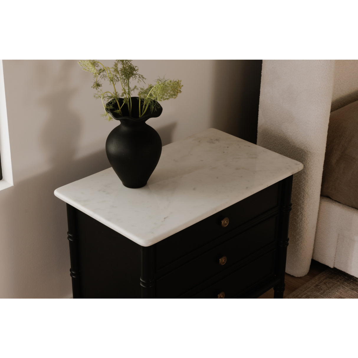 Modern European furniture - Black 3-Drawer Nightstand - www.oroa.com | Oroa.com