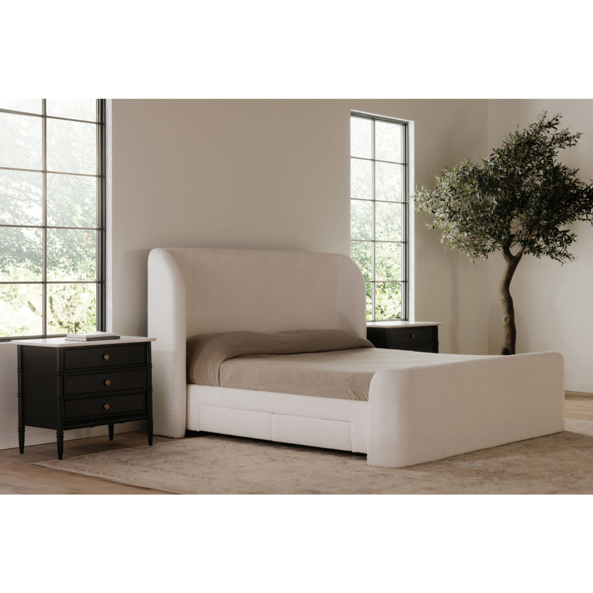 Modern European furniture - Black 3-Drawer Nightstand - www.oroa.com | Oroa.com