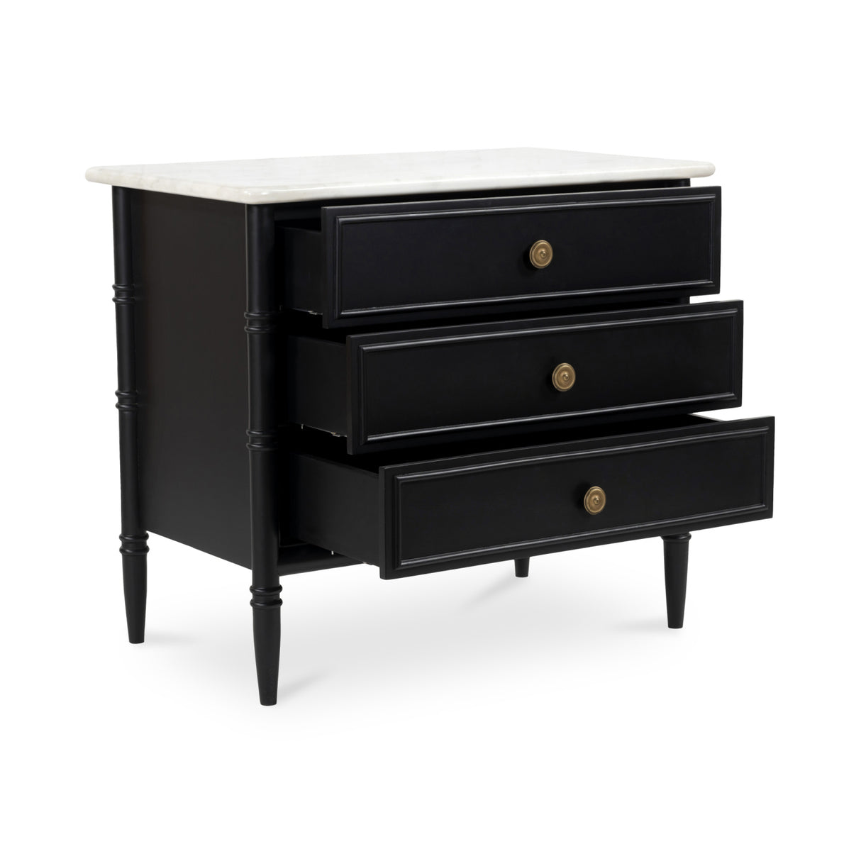 Modern European furniture - Black 3-Drawer Nightstand - www.oroa.com | Oroa.com