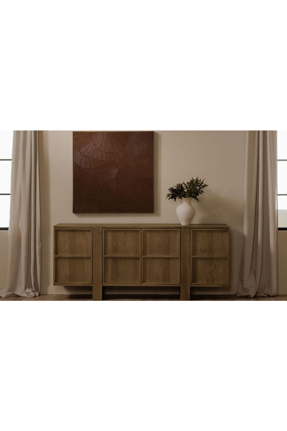 Modern European furniture - Japandi Oak 4-Door Sideboard - www.oroa.com | Oroa.com