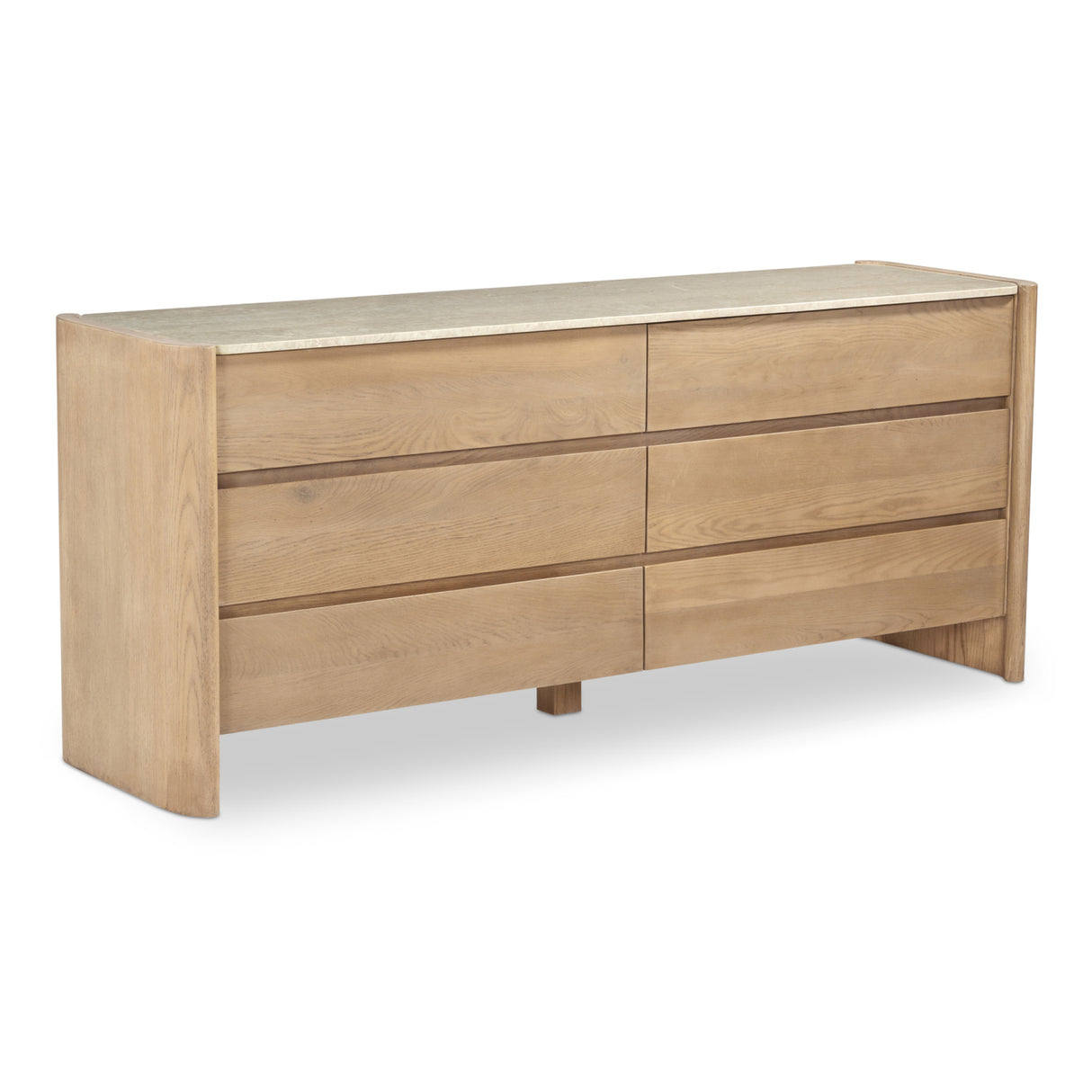 Modern European furniture - Marble Top Oak 6-Drawer Dresser - www.oroa.com | Oroa.com