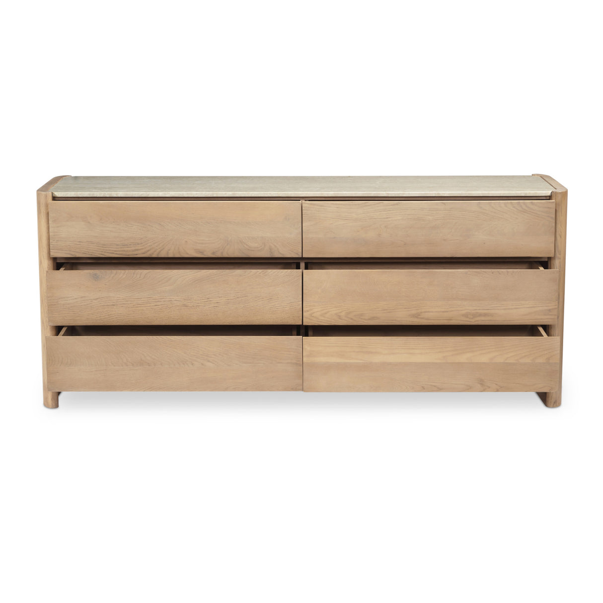 Modern European furniture - Marble Top Oak 6-Drawer Dresser - www.oroa.com | Oroa.com
