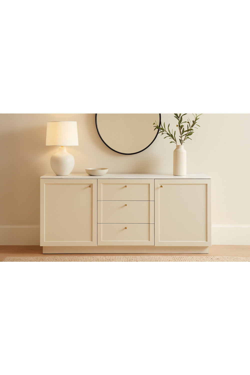 Modern European furniture - Marble Top Wooden Sideboard - www.oroa.com | Oroa.com