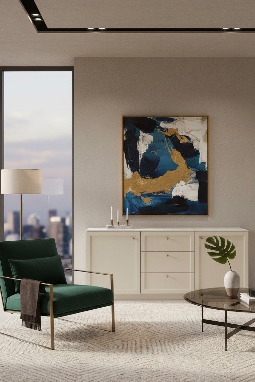 Modern European furniture - Marble Top Wooden Sideboard - www.oroa.com | Oroa.com