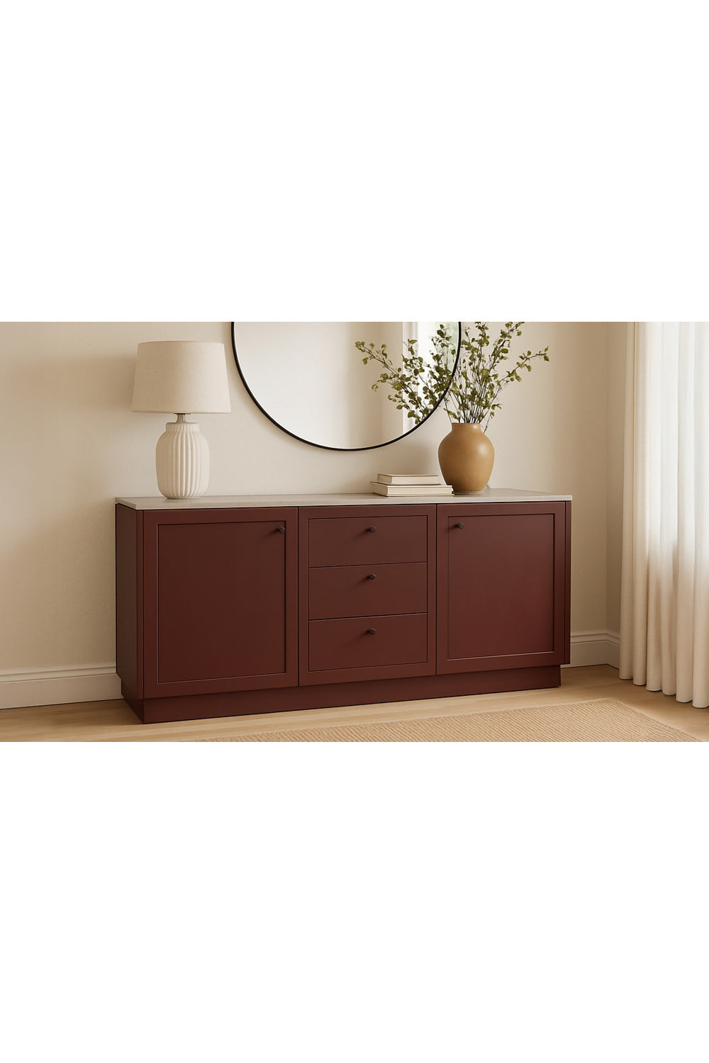 Modern European furniture - Marble Top Wooden Sideboard - www.oroa.com | Oroa.com