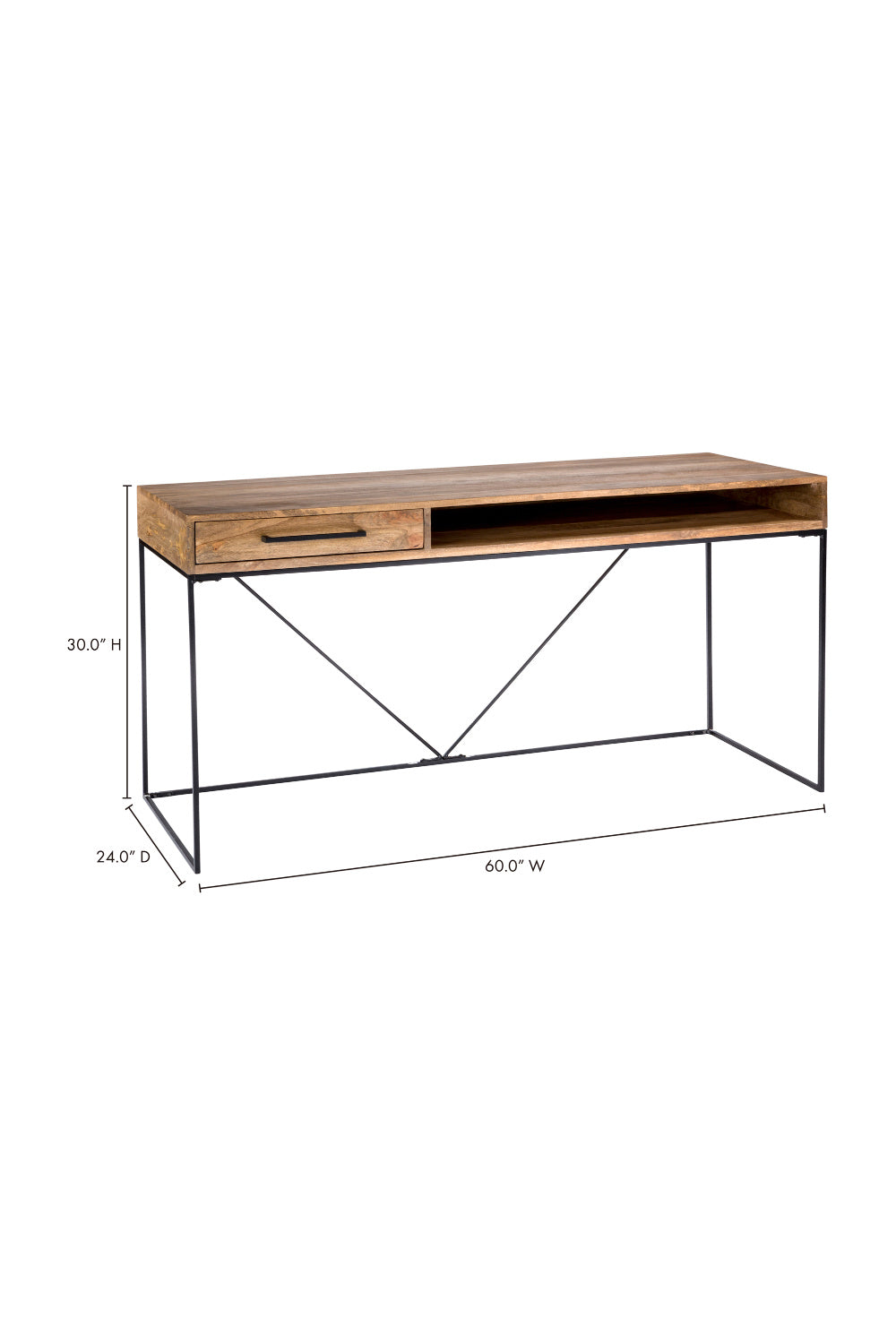 Modern European furniture - Mango Wood 1-Drawer Desk - www.oroa.com | Oroa.com