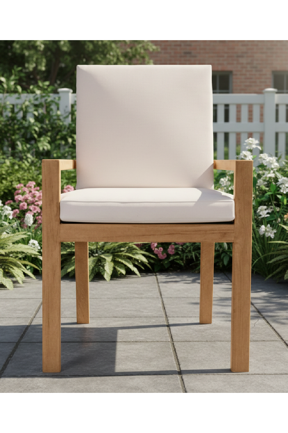 Modern European furniture - White Cushioned Outdoor Dining Chair - www.oroa.com | Oroa.com