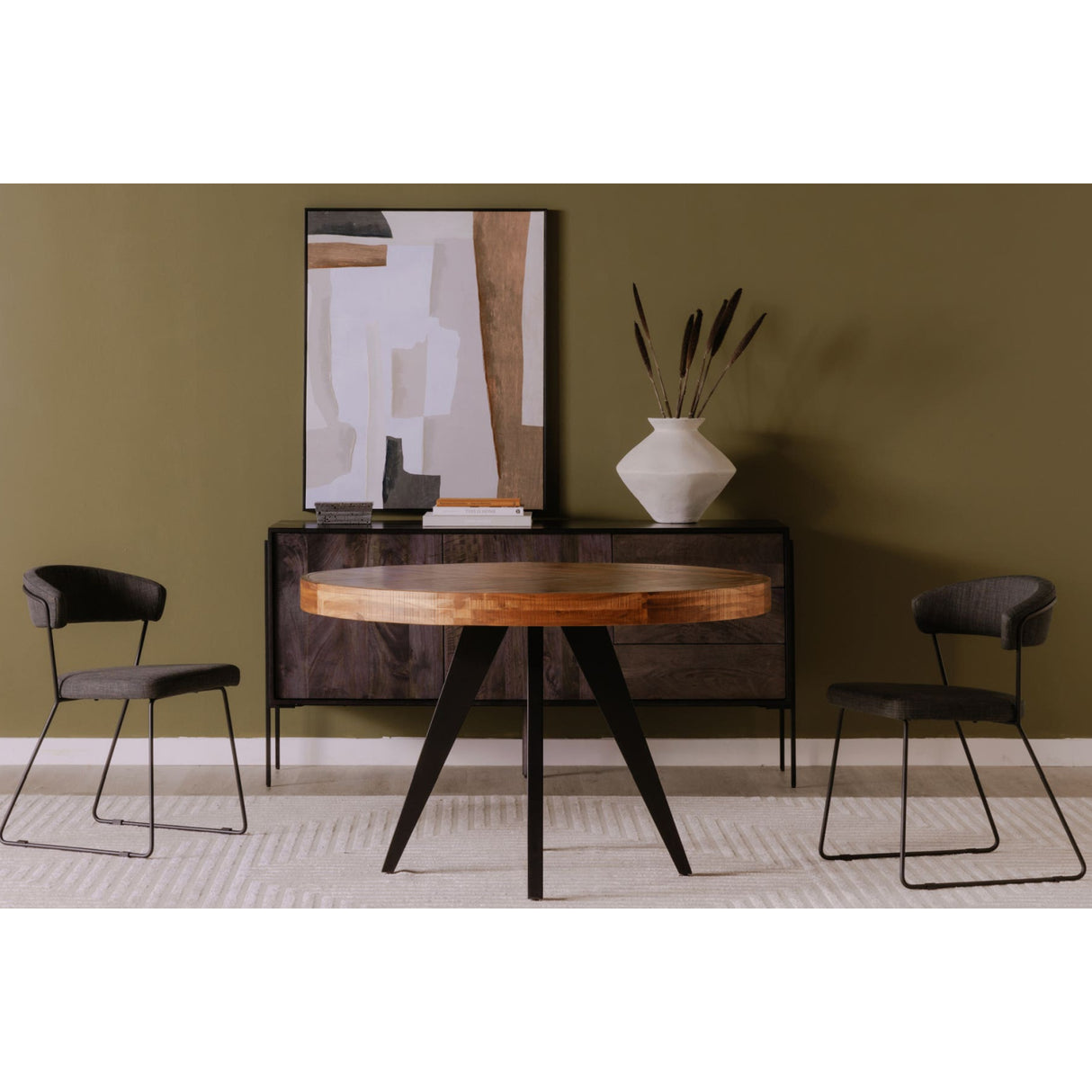 Modern European furniture - Parquet Patterned Wooden Dining Table - www.oroa.com | Oroa.com
