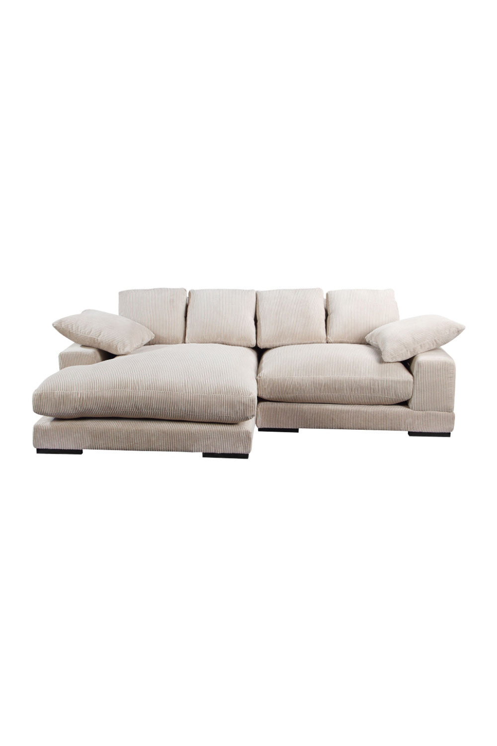 Modern European furniture - White Ribbed Fabric Sectional Sofa - www.oroa.com | Oroa.com