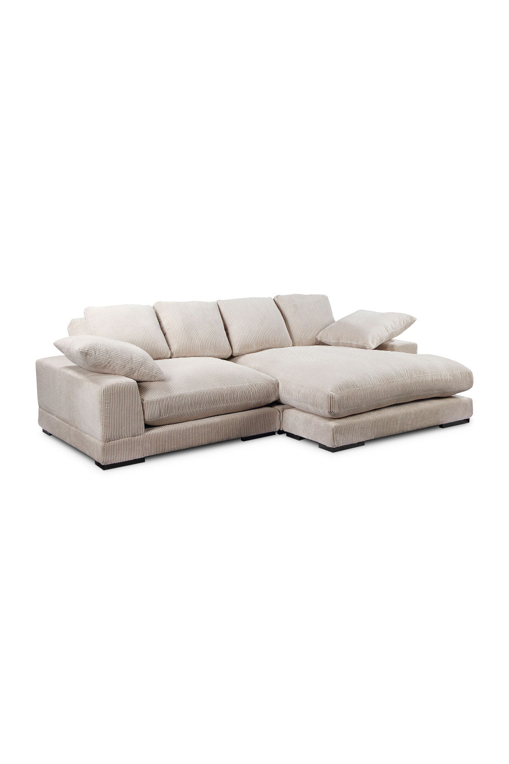 Modern European furniture - White Ribbed Fabric Sectional Sofa - www.oroa.com | Oroa.com