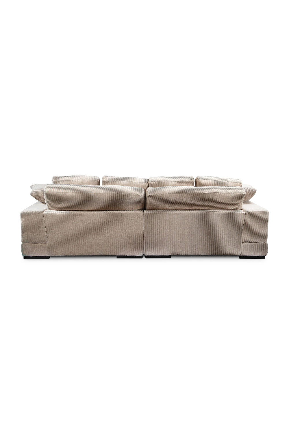 Modern European furniture - White Ribbed Fabric Sectional Sofa - www.oroa.com | Oroa.com