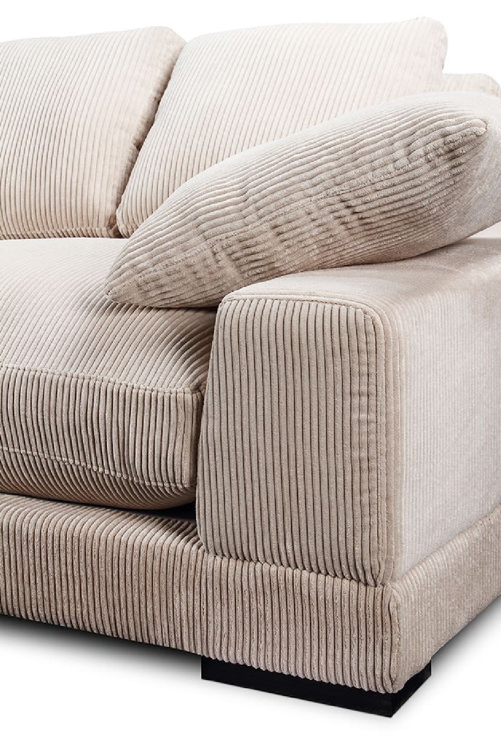 Modern European furniture - White Ribbed Fabric Sectional Sofa - www.oroa.com | Oroa.com