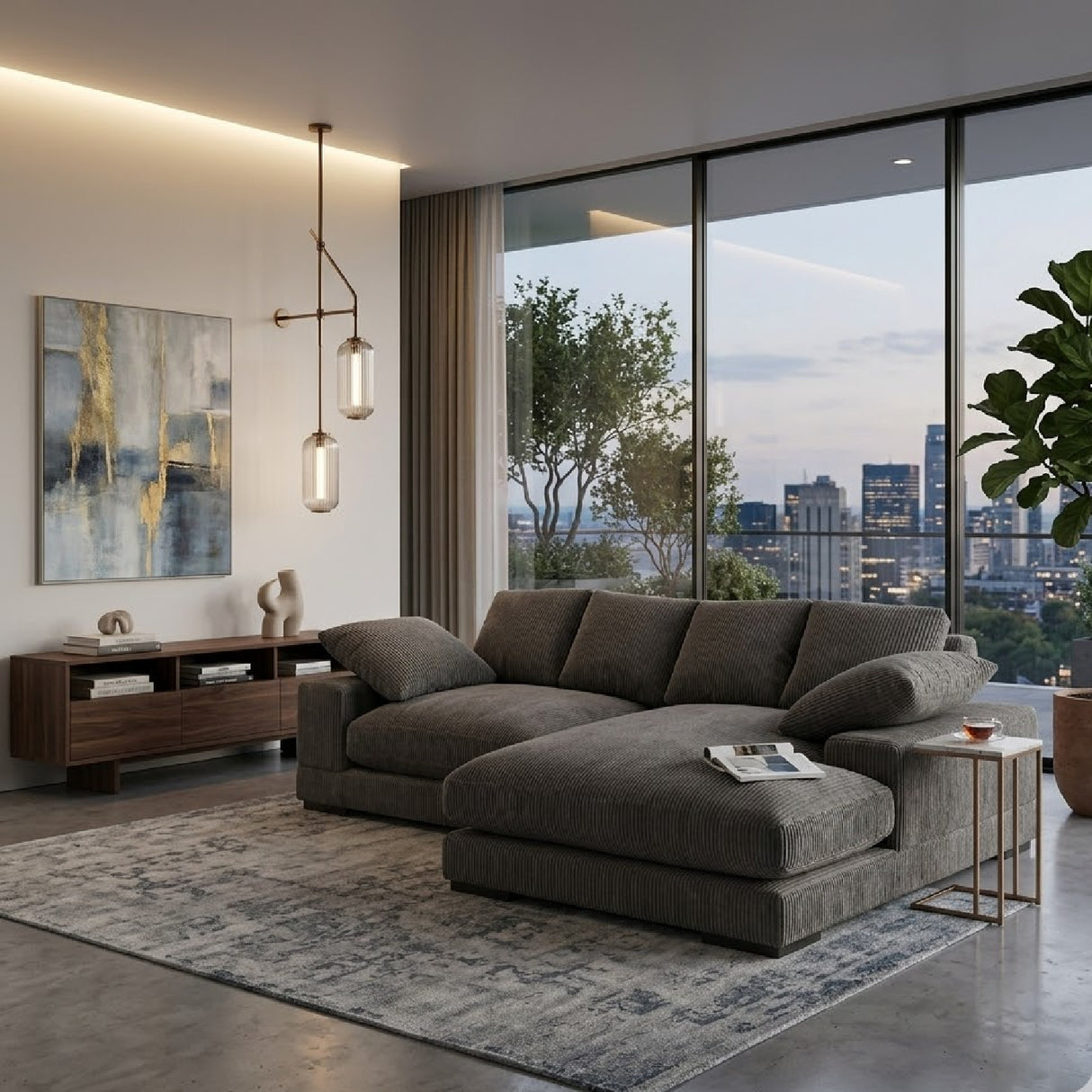 Corduroy Sectional Sofa | Oroa.com