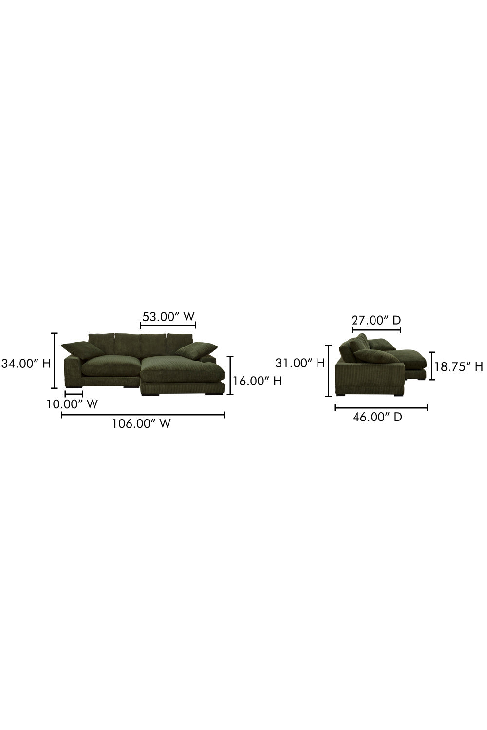 Modern European furniture - Dark Green Sectional Sofa - www.oroa.com | Oroa.com