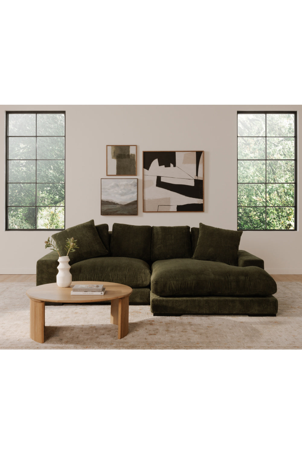 Modern European furniture - Dark Green Sectional Sofa - www.oroa.com | Oroa.com