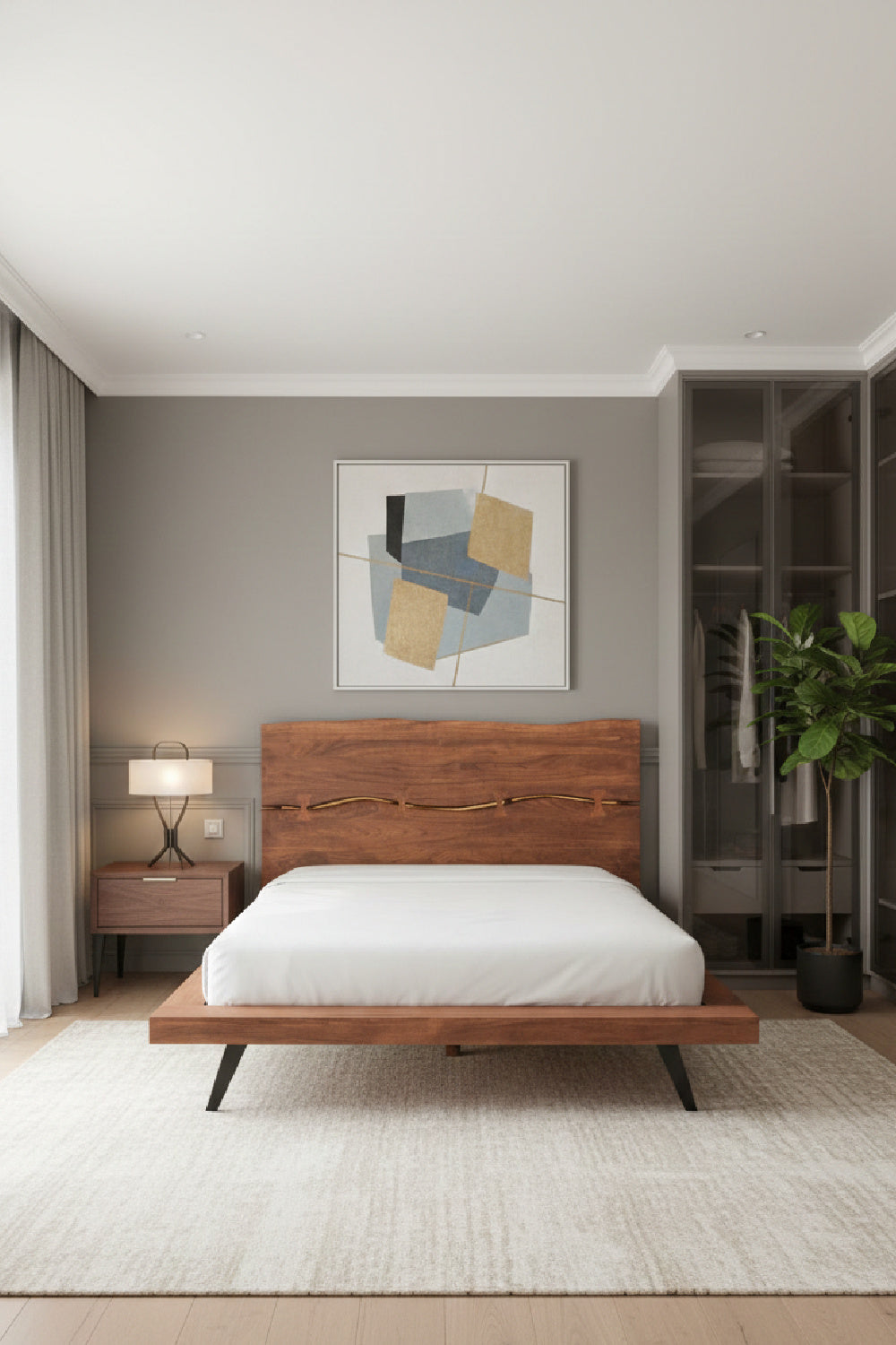 Modern European furniture - Acacia Organic-Edge Headboard Bed - www.oroa.com | Oroa.com
