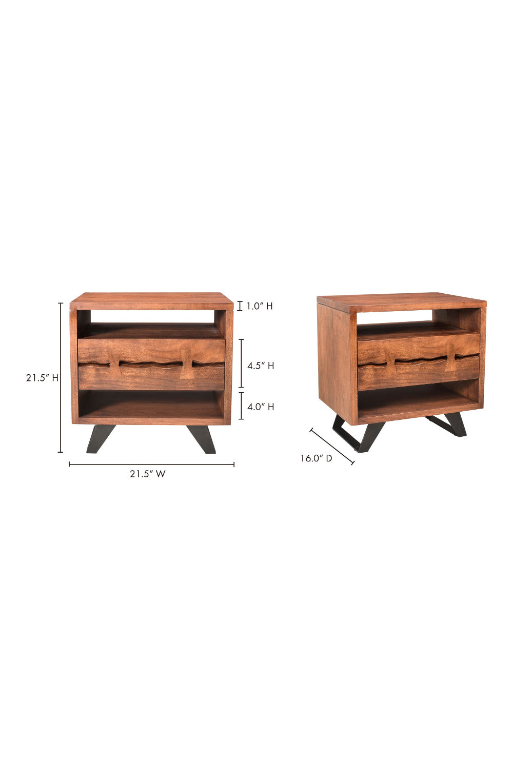 Modern European furniture - Solid Acacia 1-Drawer Nightstand - www.oroa.com | Oroa.com