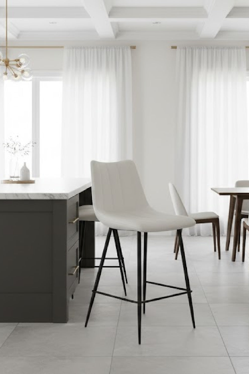 Modern European furniture - Vertical Stitched Counter Stools (2) - www.oroa.com | Oroa.com