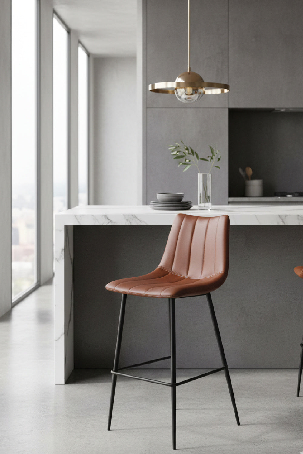 Modern European furniture - Vertical Stitched Bar Stools (2) - www.oroa.com | Oroa.com