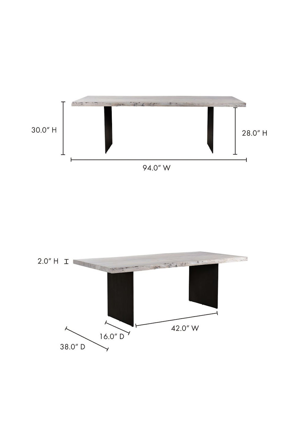 Modern European furniture - Whitewashed Acacia Dining Table - www.oroa.com | Oroa.com