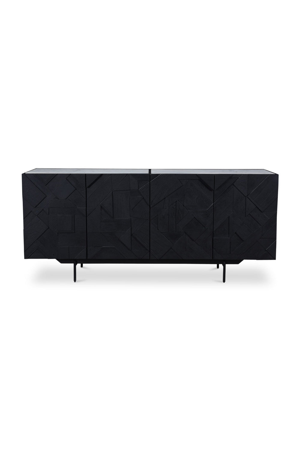 Modern European furniture - Carved Black Mango Wood Sideboard - www.oroa.com | Oroa.com