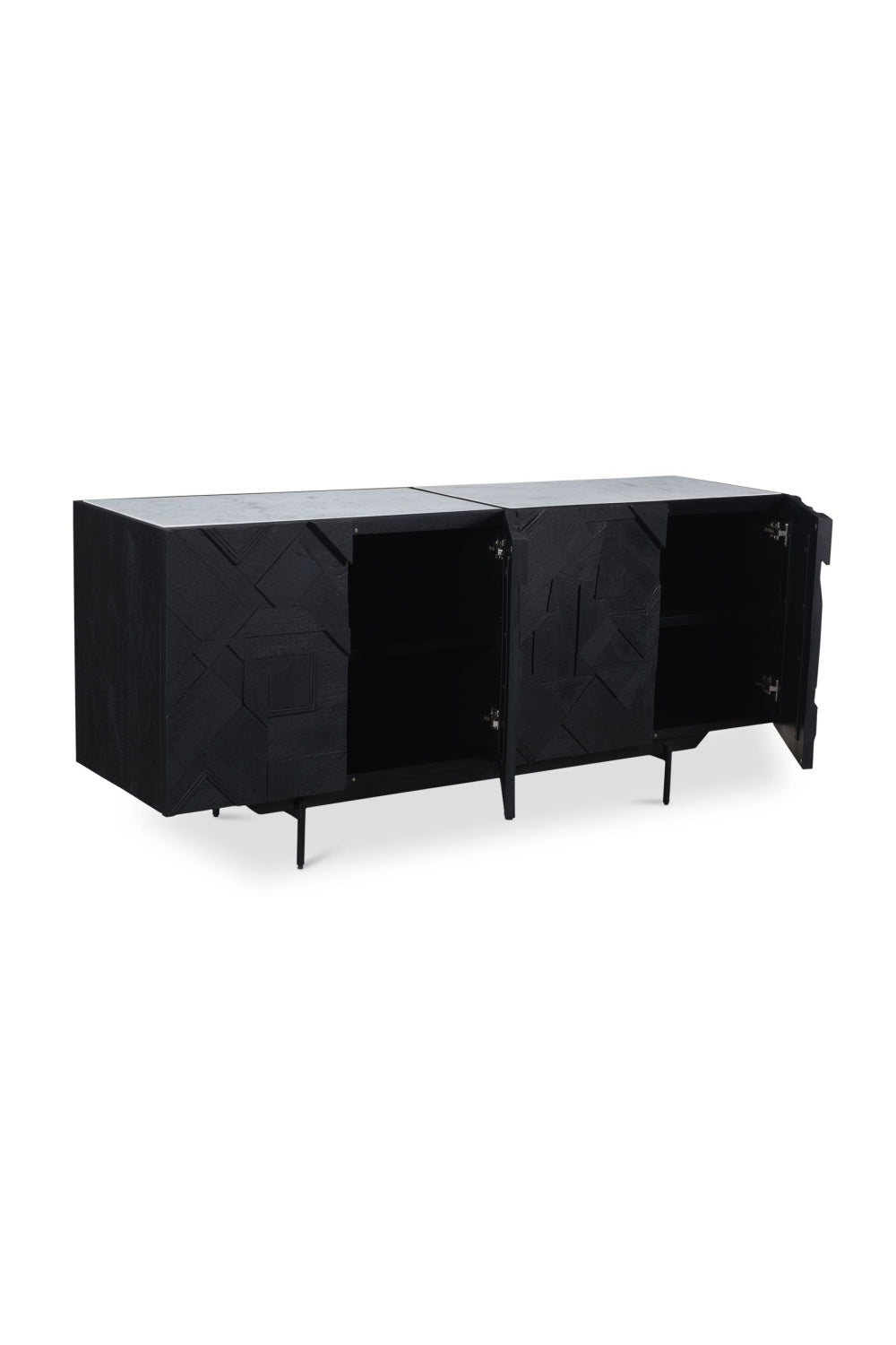 Modern European furniture - Carved Black Mango Wood Sideboard - www.oroa.com | Oroa.com