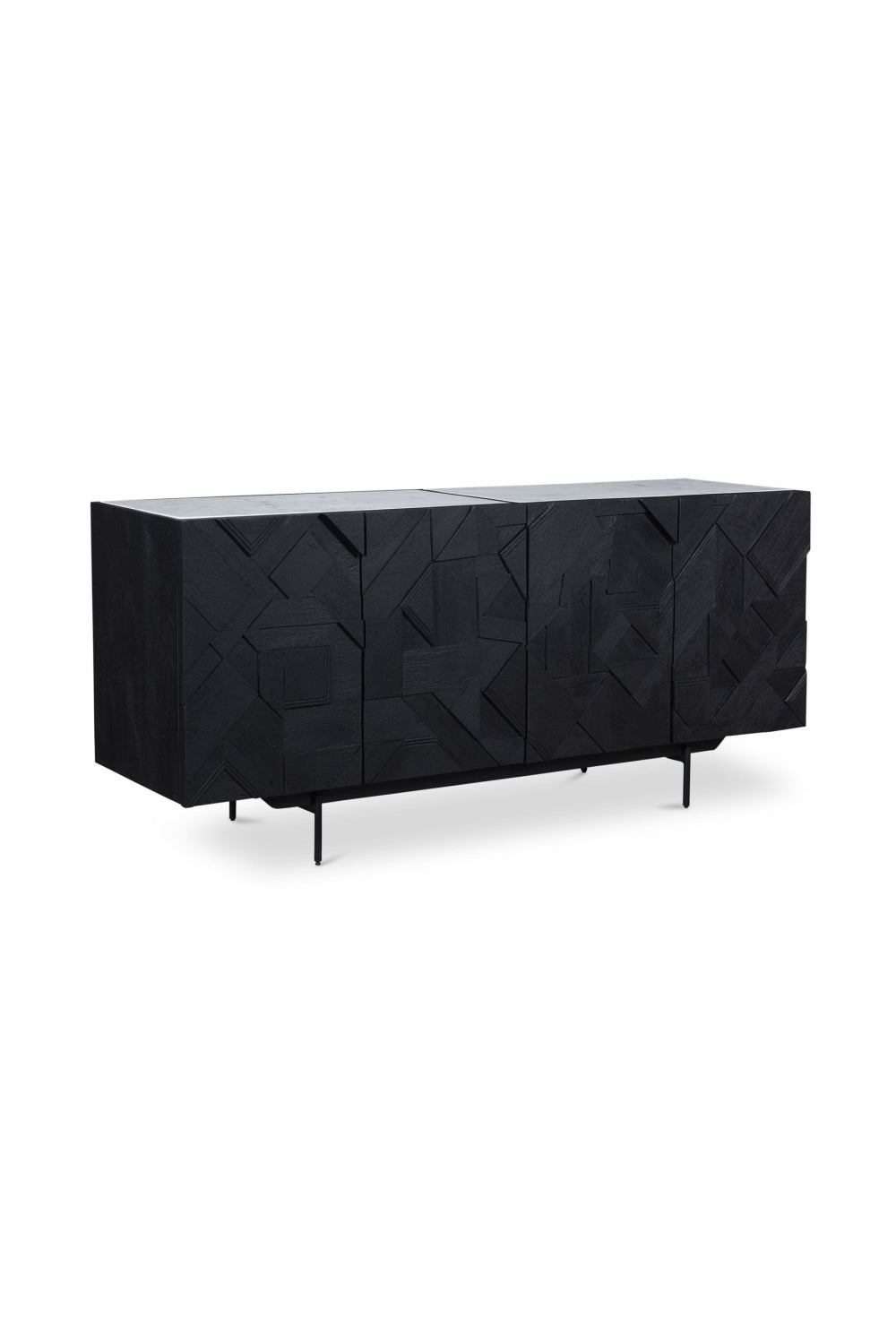 Modern European furniture - Carved Black Mango Wood Sideboard - www.oroa.com | Oroa.com