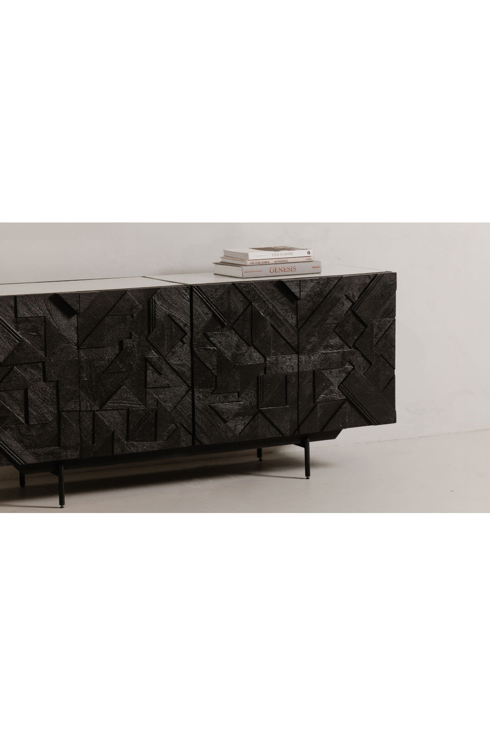 Modern European furniture - Carved Black Mango Wood Sideboard - www.oroa.com | Oroa.com