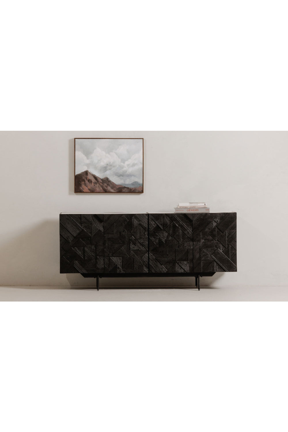 Modern European furniture - Carved Black Mango Wood Sideboard - www.oroa.com | Oroa.com