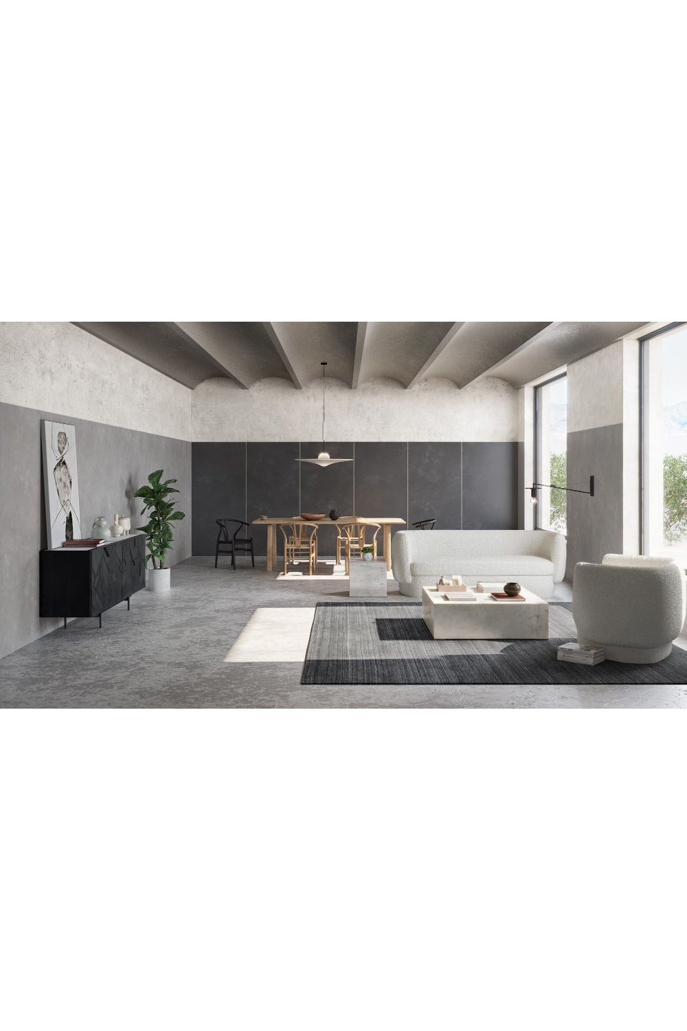 Modern European furniture - Carved Black Mango Wood Sideboard - www.oroa.com | Oroa.com