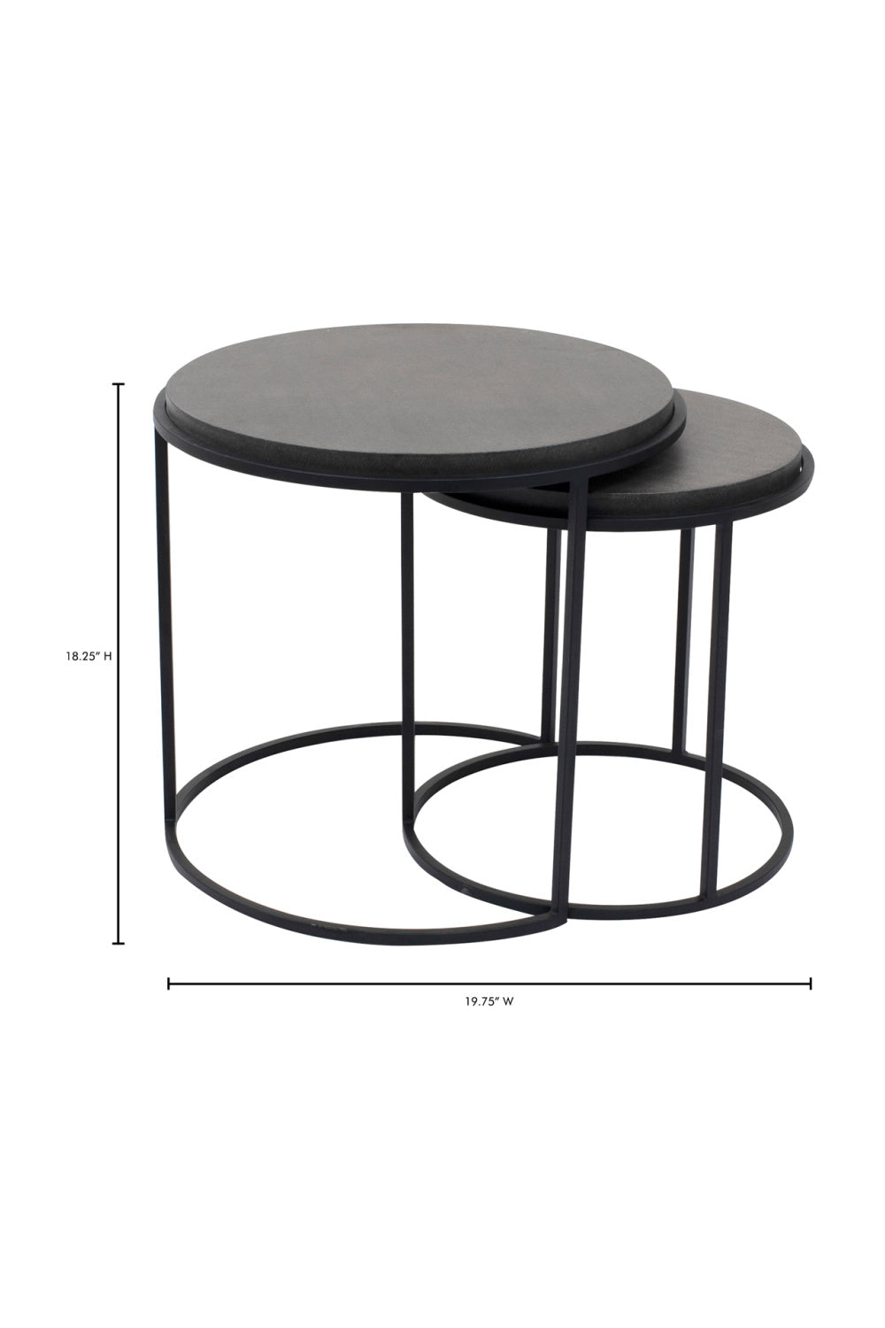 Modern European furniture - Black Lava Stone Nesting Tables (2) - www.oroa.com | Oroa.com