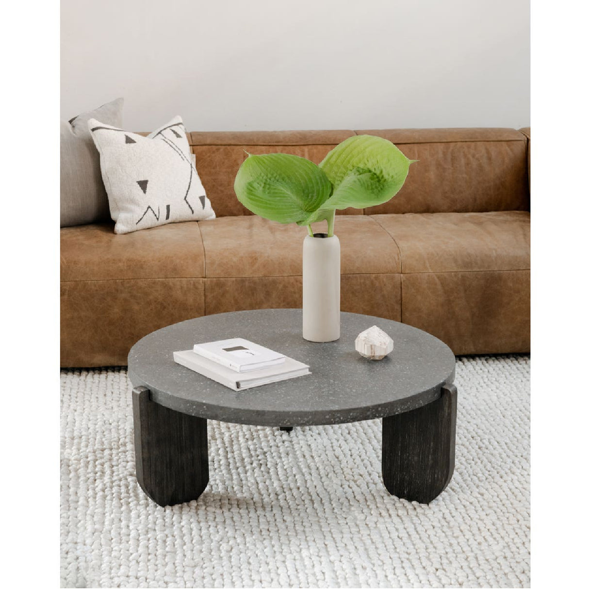 Modern European furniture - Acacia Legged Round Coffee Table - www.oroa.com | Oroa.com