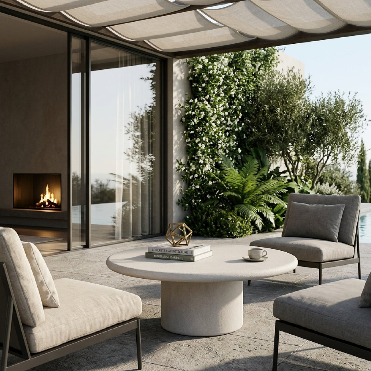 Modern European furniture - Outdoor Concrete Coffee Table - www.oroa.com | Oroa.com