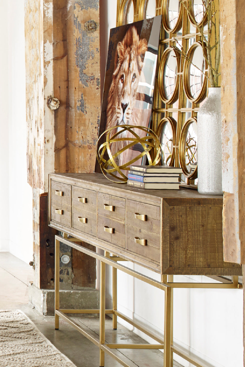 Modern European furniture - Fir Wood 4-Drawer Console Table - www.oroa.com | Oroa.com