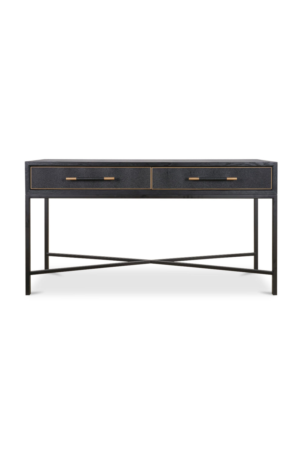 Modern European furniture - Black Vegan Leather Console Table - www.oroa.com | Oroa.com