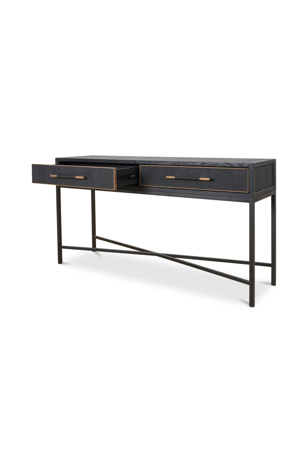 Modern European furniture - Black Vegan Leather Console Table - www.oroa.com | Oroa.com