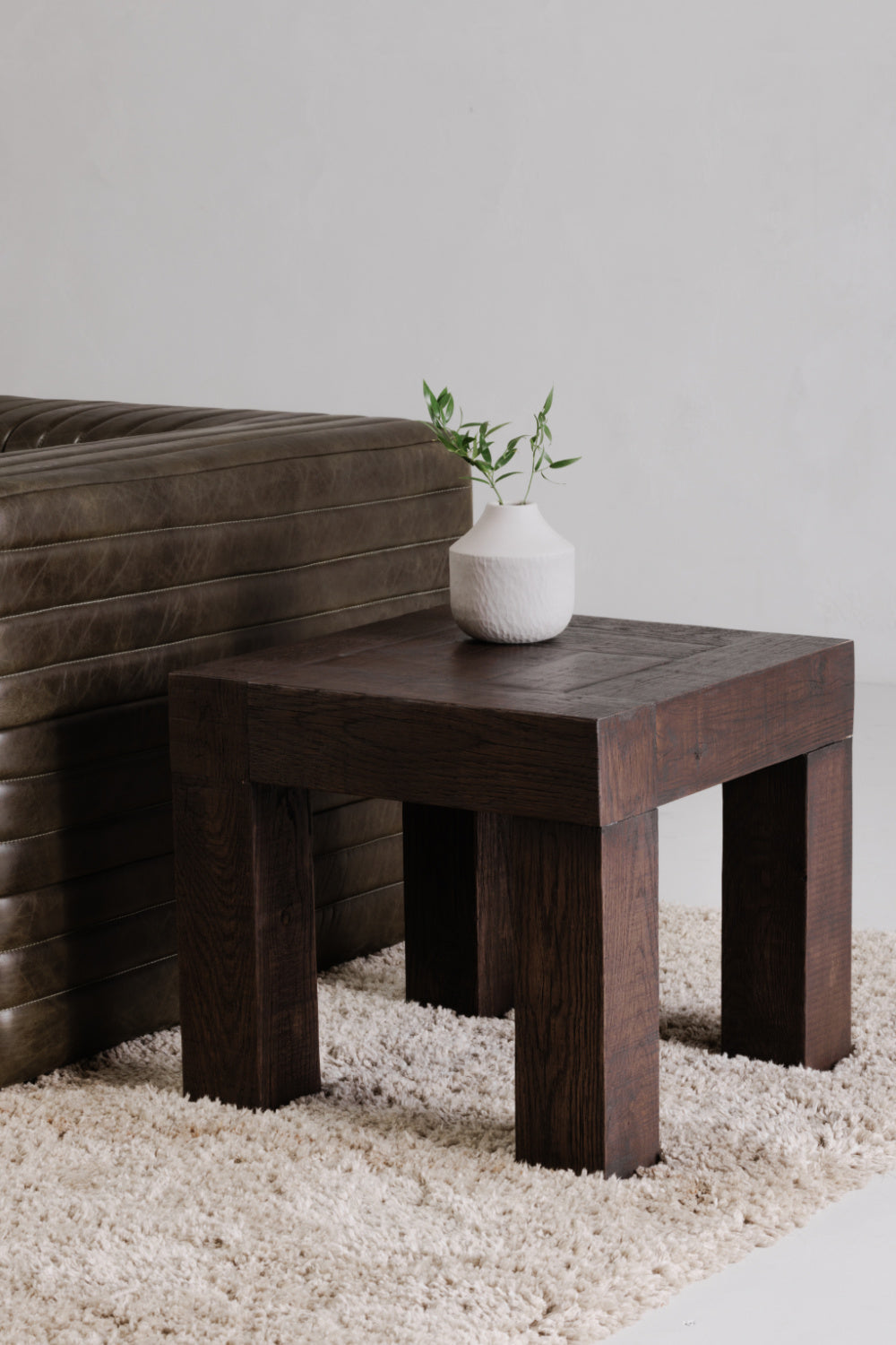 Modern European furniture - Rustic Oak Square Side Table - www.oroa.com | Oroa.com