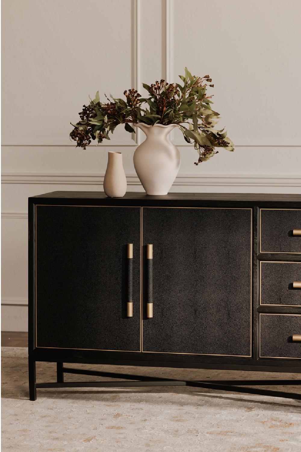 Modern European furniture - Vegan Leather 4-Door Sideboard - www.oroa.com | Oroa.com