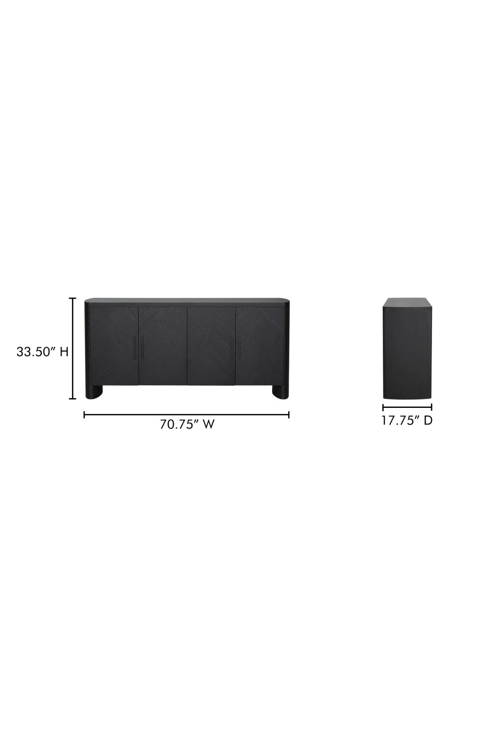 Modern European furniture - Black Herringbone Patterned Sideboard - www.oroa.com | Oroa.com
