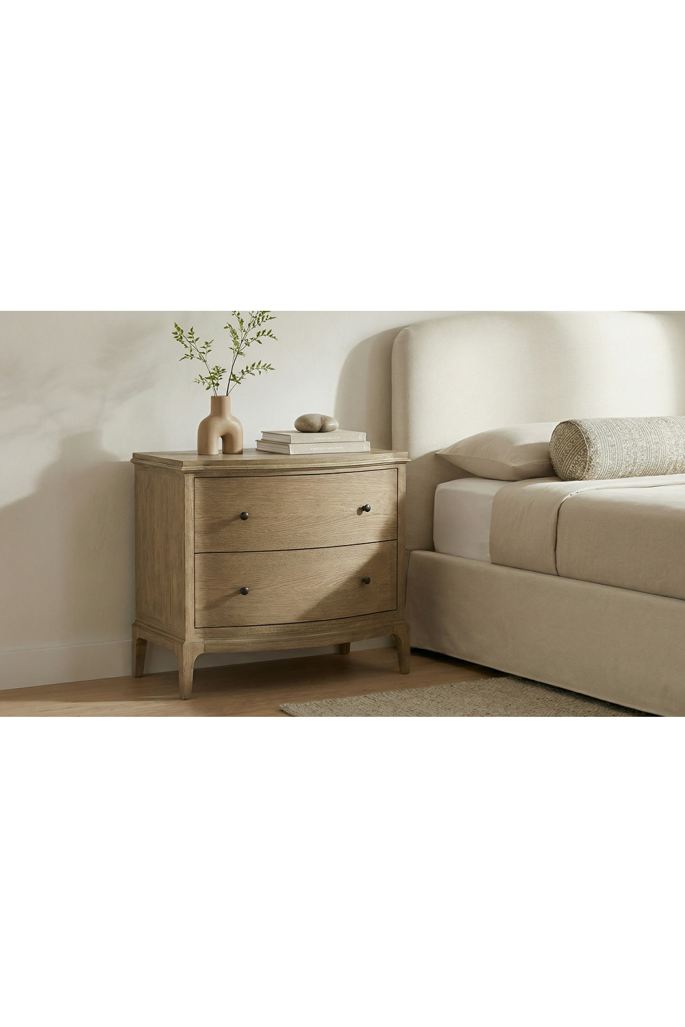 Modern European furniture - Brown Oak 2-Drawer Nightstand - www.oroa.com | Oroa.com