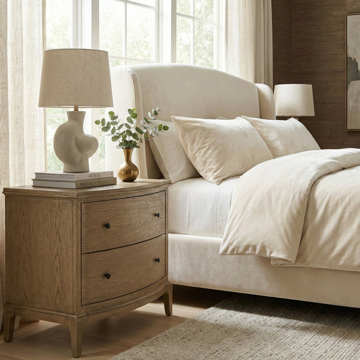 Modern European furniture - Brown Oak 2-Drawer Nightstand - www.oroa.com | Oroa.com