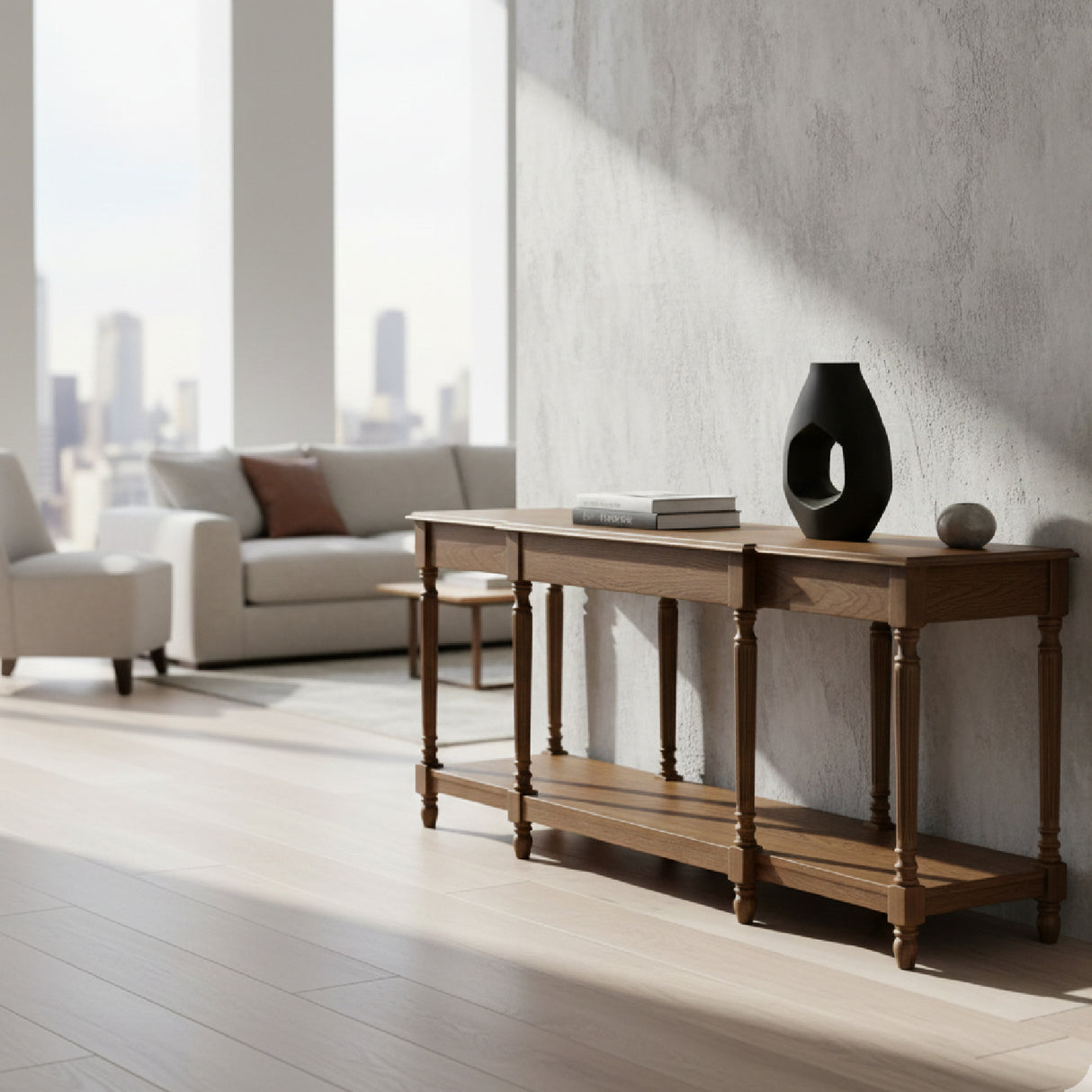 Modern European furniture - Vintage Style Oak Console Table - www.oroa.com | Oroa.com