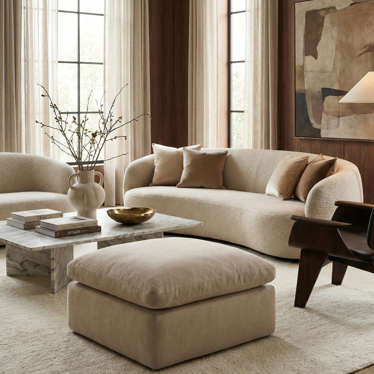 Modern European furniture - Square Upholstered Ottoman - www.oroa.com | Oroa.com