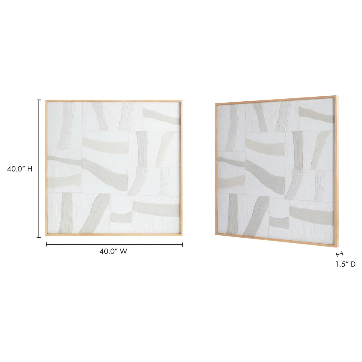 Modern European furniture - Light-Toned Strips Collage Painting - www.oroa.com | Oroa.com