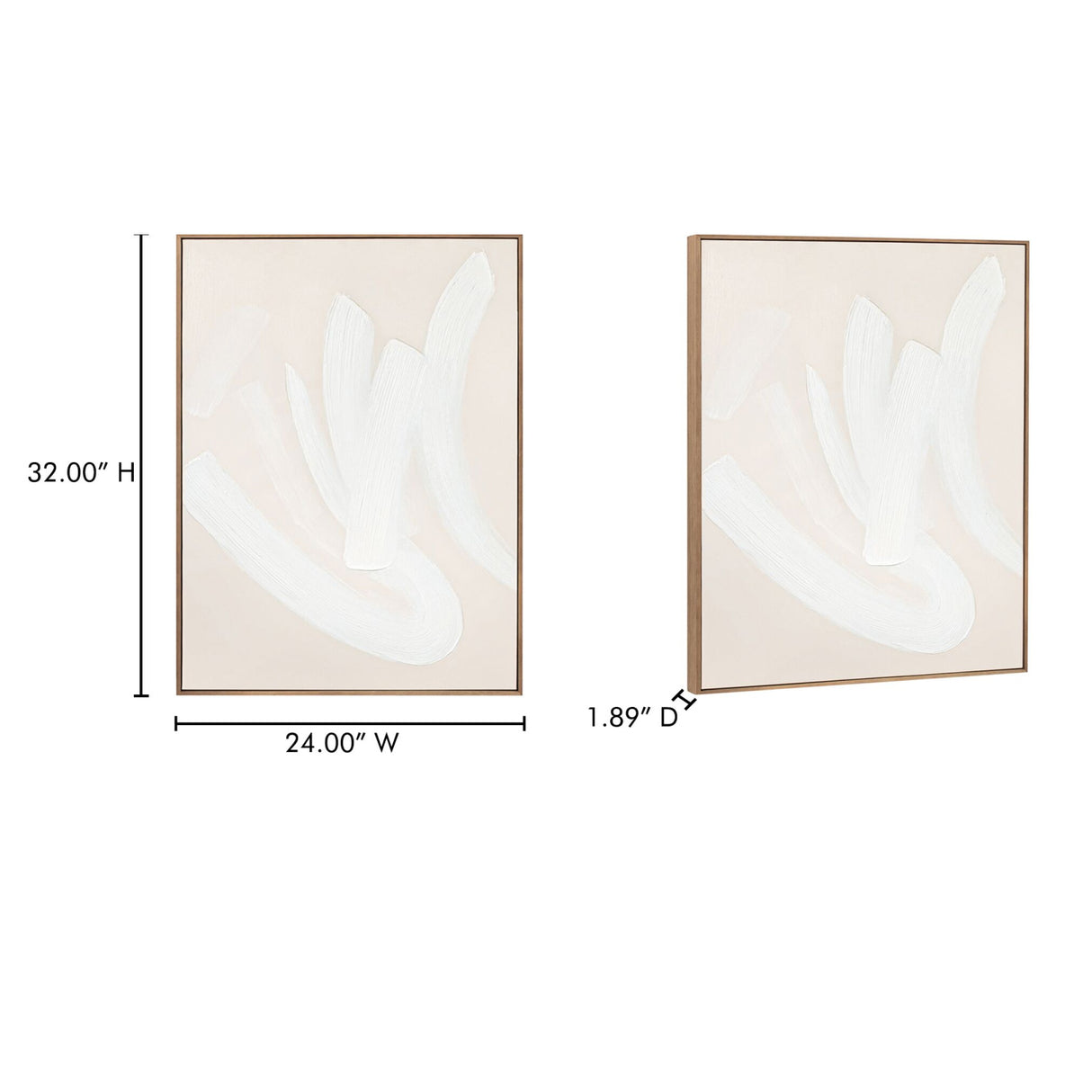 Modern European furniture - Abstract White Brush Strokes Painting - www.oroa.com | Oroa.com