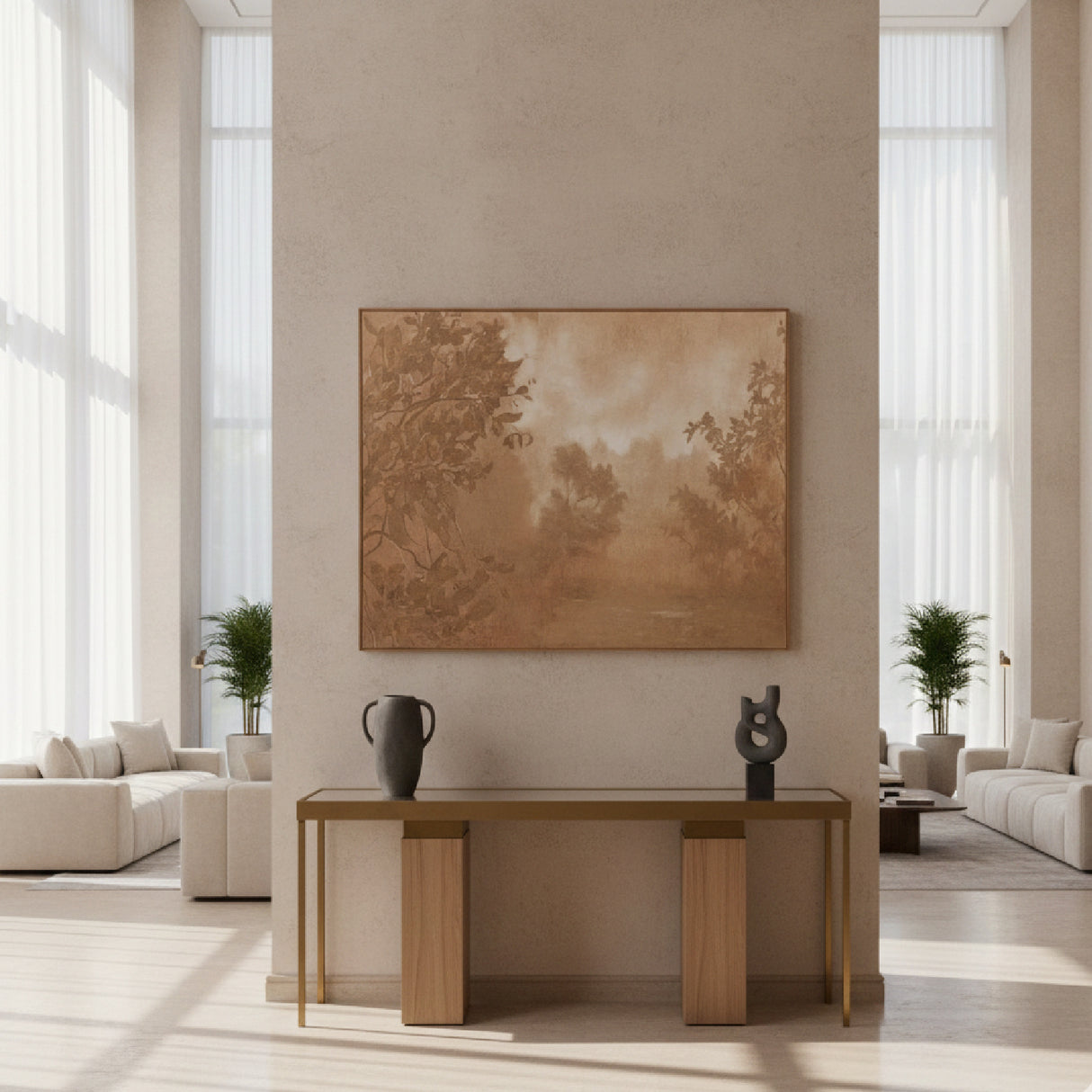Modern European furniture - Aged Brown Forest Painting - www.oroa.com | Oroa.com