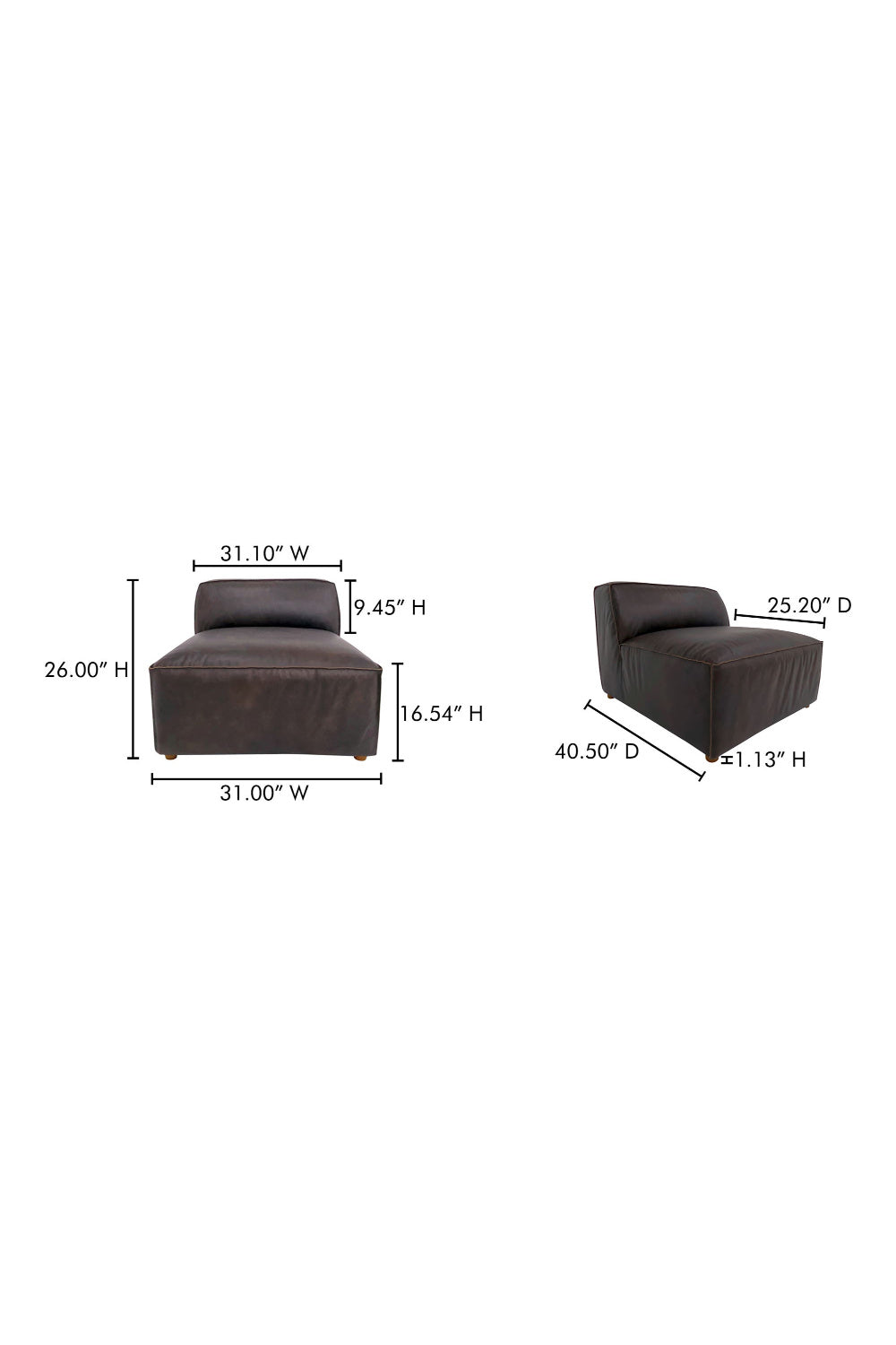 Modern European furniture - Brown Leather Slipper Chair - www.oroa.com | Oroa.com