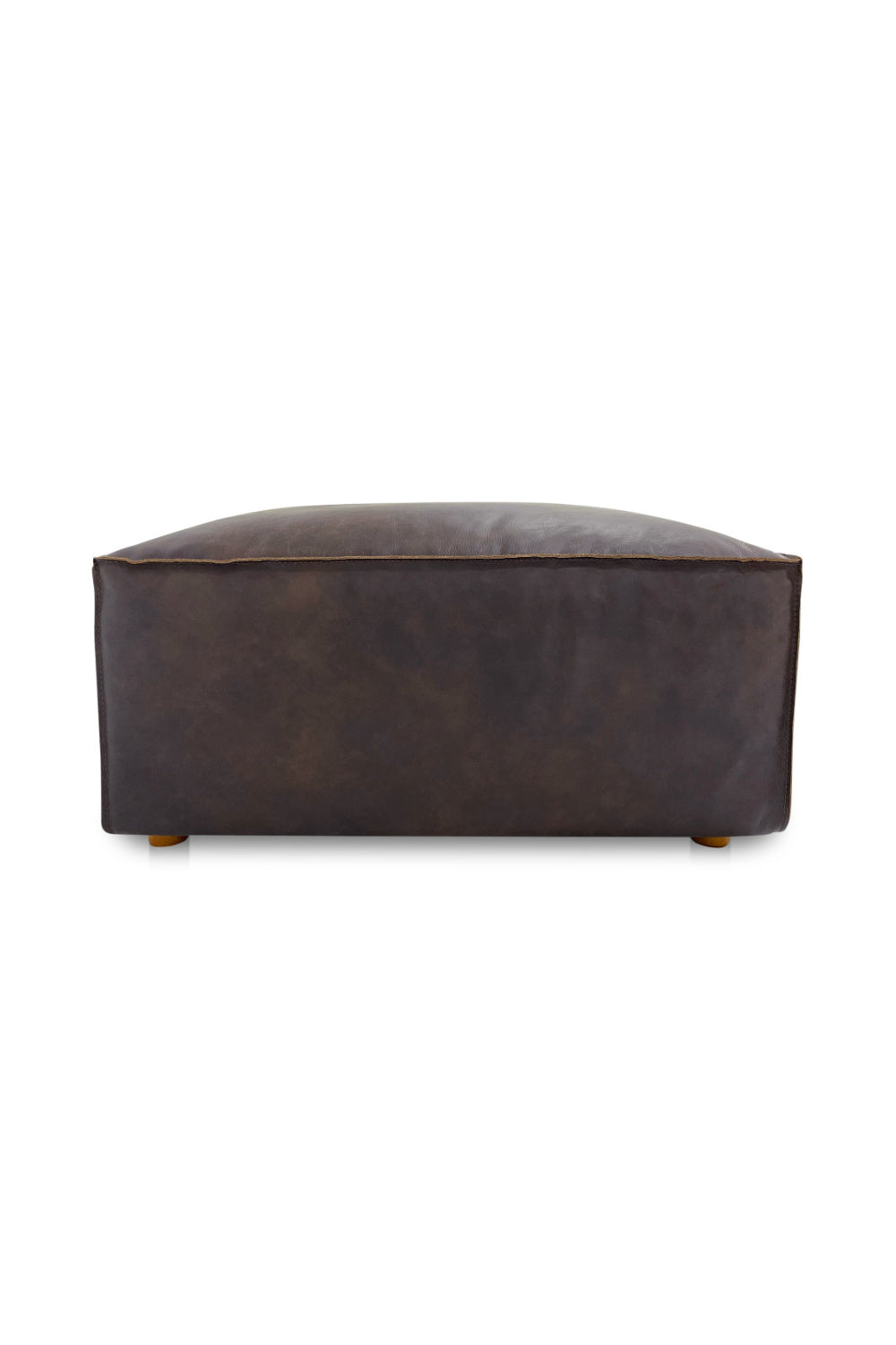 Modern European furniture - Brown Leather Square Ottoman - www.oroa.com | Oroa.com